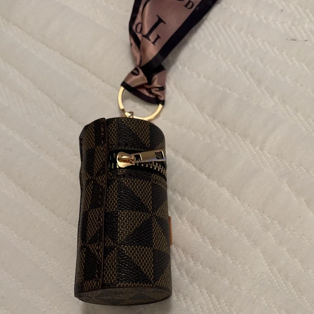 Vogue New Famous Elegant Embellished Cosmetic Case w/Keychain Purse Adornment